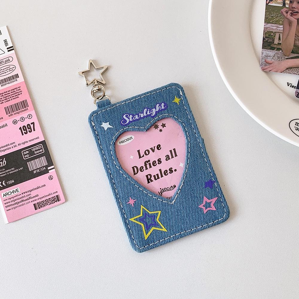 Denim Star Y2K Card Holder & Keychain Pendant