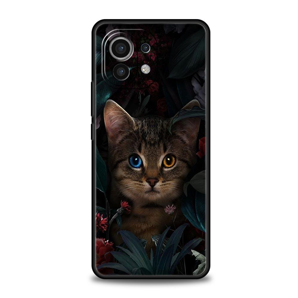 Cartoon Cute Cats Background Phone Case For Xiaomi Mi 15 14 Pro 13 12 11 Lite 10T 11T 12T 13T 14T Poco X6 X5 X4 X3 NFC F3 Cover
