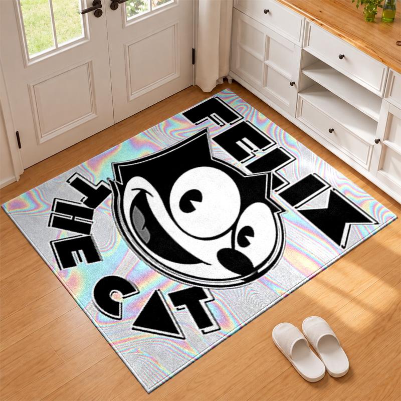 Felix the Cat Carpet Door Mat for Living Room or Bedroom Protective Mat Under Chair Office Decoration Christmas Gift Birthday Present