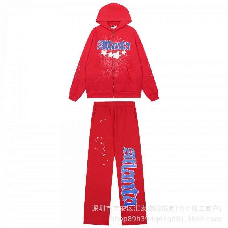 Unisex Oversized Hoodie Jogger Set Streetwear Cotton Fleece Print Loose Fit Winter Apparel