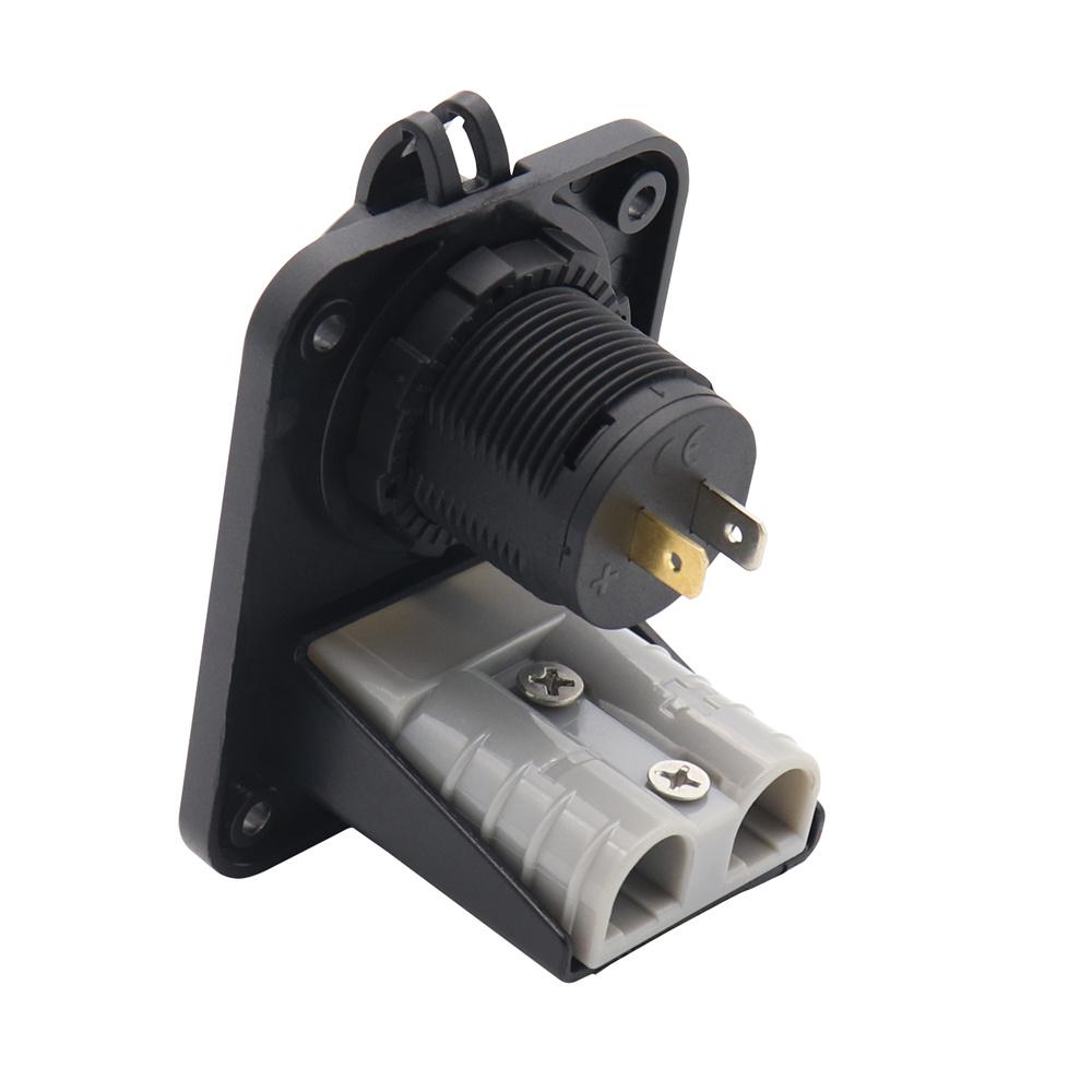 Flush Mount Recessed Plate For Anderson style Plug 50 amp w/ USB + Type C Socket