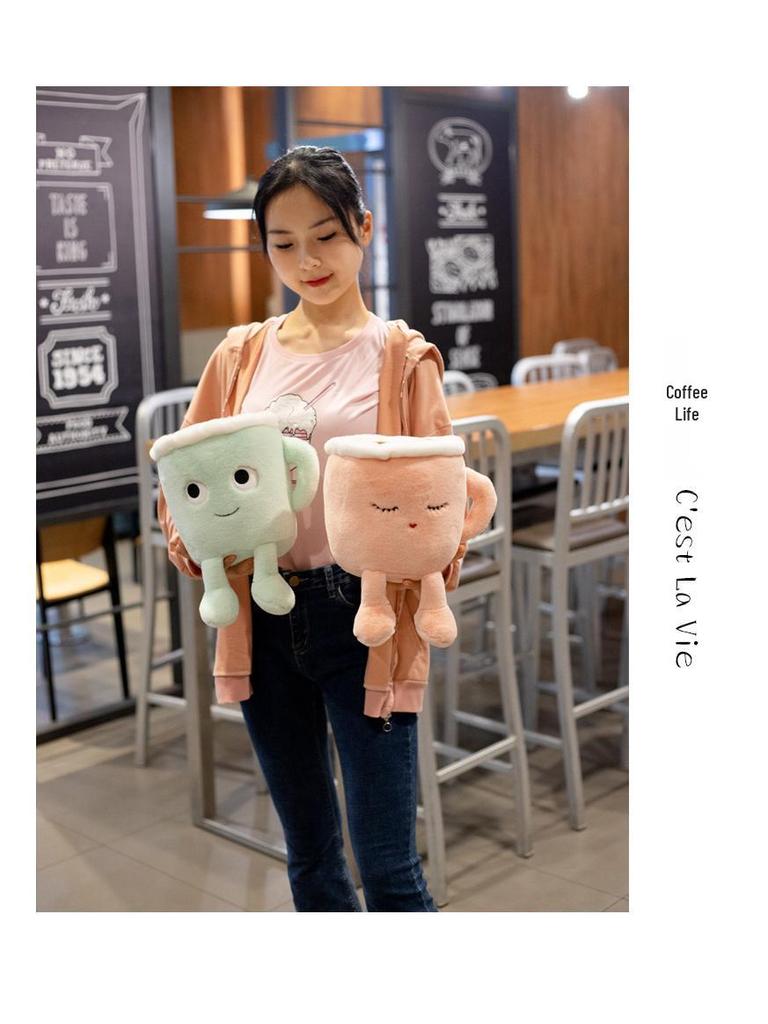 Creative Latte Coffee Cup Plush Toy - Funny Office Gift for Girlfriend's Birthday
