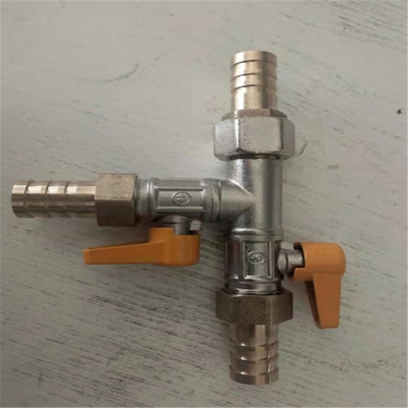 Brass Push-to-Connect Ball Valve Reducing Tee for Water Pipes (Sizes: 6/8/10/12/14/16mm)