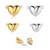6sets/lot Stainless Steel Love Heart Magnet End Connectors Clasps For DIY Jewelry Making Couple Bracelet Necklace Accessories