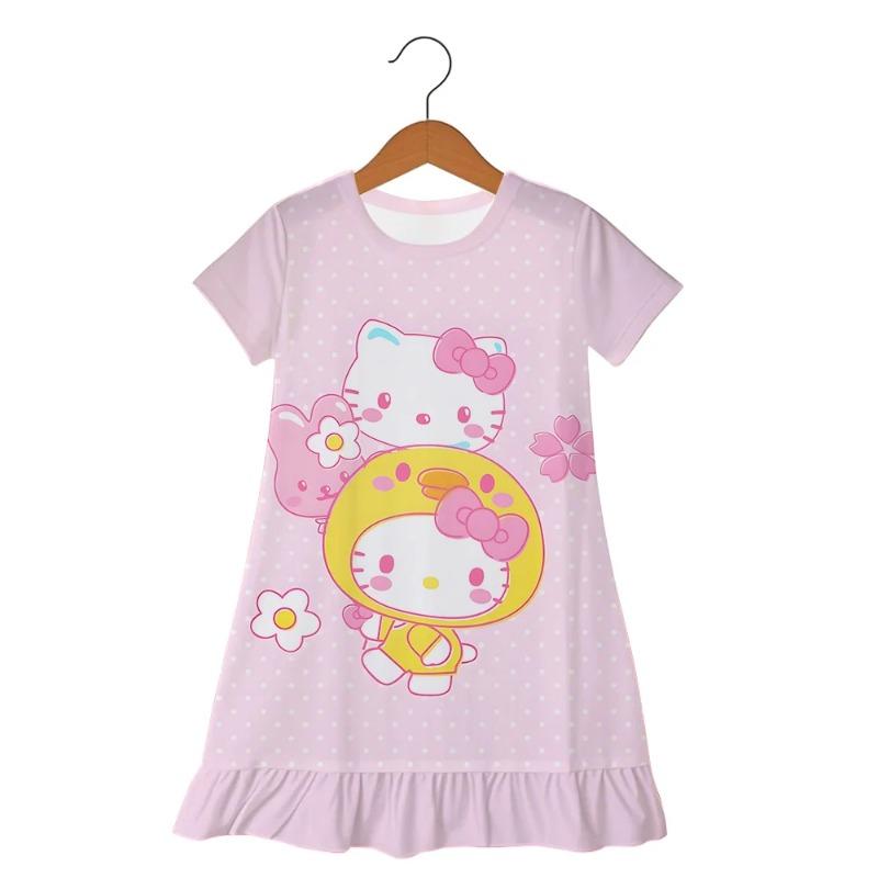 

Parent-child summer raglan sleeve dresses, featuring cute puppy patterns decorated with bows 110