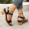 Fashion Braided Chunky Heeled Sandals for Women 2025 Summer Ankle Strap Platform Sandles Woman Casual Weaving Gladiator Sandalias Mujer