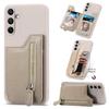 Cartera de Cuero con Cremallera, Ranuras para Tarjetas y Soporte para Teléfono Anti-caída para Samsung Galaxy S24 Ultra S23 FE S22 Plus A15 A25 A35 A55