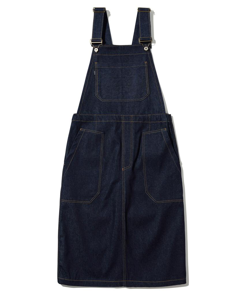 Seinteukeulu Wrinkle Band Overalls Skirt Swb-612 Denim Indigo