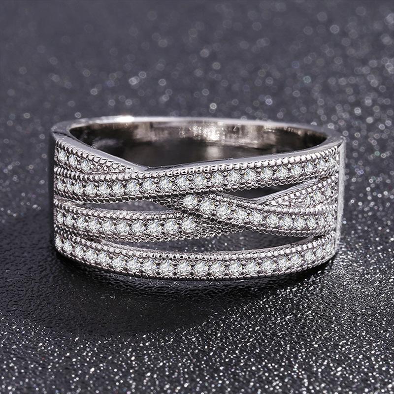 Fashion Ring Crystal from Austrian Party Luxury Luxury Bridal Jewelry 925 Sterling Silver Wedding Engagement Ring