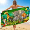 1Pc Jungle Animal Parade Beach Towel, Quick Dry, Multi-Use for Beach Pool Gym Yoga Home Travel, Christmas, Halloween, Xmas Gift M928511