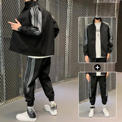 Lässiger Sportjackenanzug Herren Frühling und Herbst Modetrend Lange Hosen