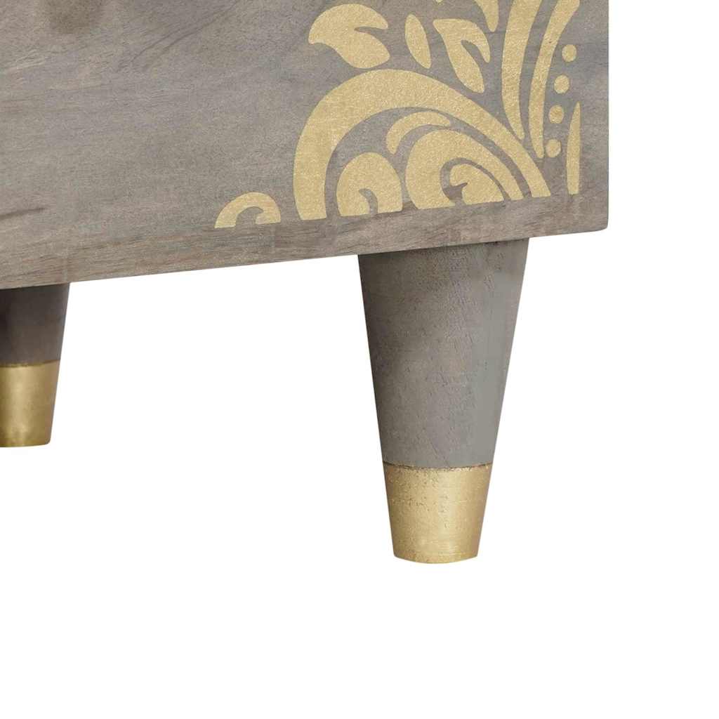 TV Cabinet with Drawers Gray 70 x 33 x 46 cm Solid Mango Wood