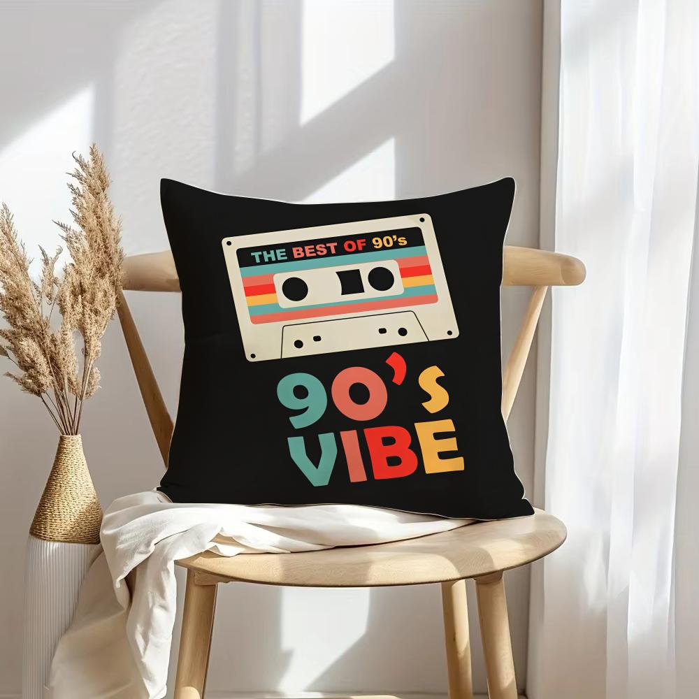 Retro Cassette Tape Cushion Cover Soft Plush Throw Pillow Cover  DoubleSided Decorative Cushion Case  Sofa Bedroom Home Decor