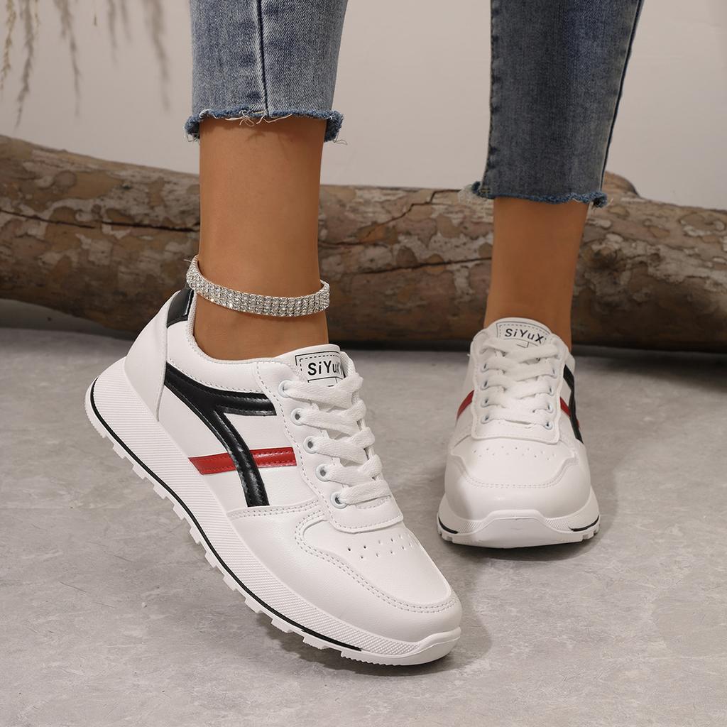 Jesienne Damskie Buty Casual do Chodzenia Nowe Sznurowane Płaskie Buty dla Kobiet Sneakersy Outdoorowe Modne Lekkie Buty do Biegania Damskie Tenis