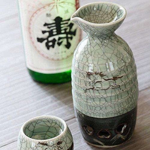 Ohori Soma ware Matsunaga kiln double sake bottle SOMA020301 (two cups)