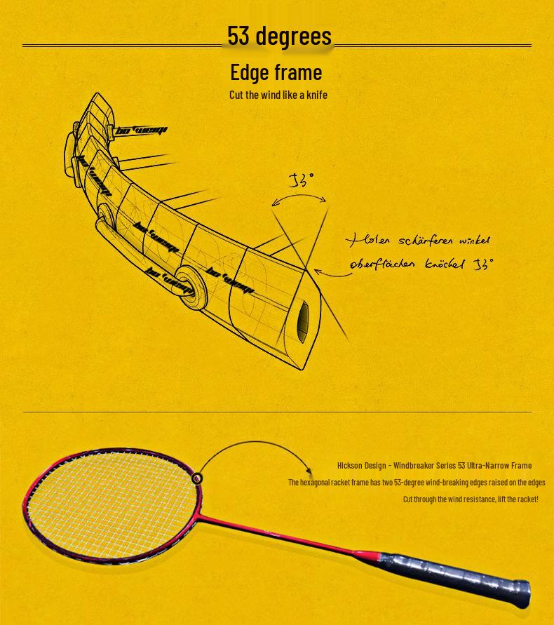 Third-Gen Carbon Fiber Badminton Racket 5uN80N90 - Lightweight, Flexible, Wind-Resistant Blade