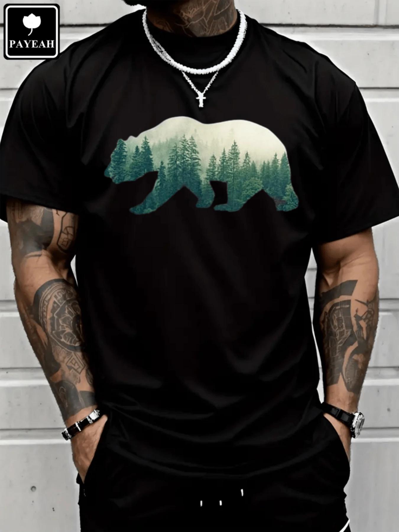 

PAYEAH Vintage National Park Bear Hiking Tees Unisex T-shirt M