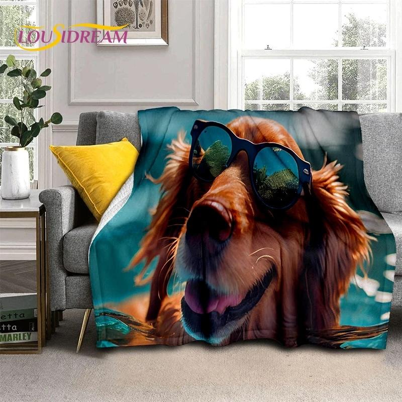 Cute Dog Samoye, Chihuahua, Husky, Koki Cartoon Soft Flannel Blanket for Beds Bedroom Sofa Picnic,Throw Blanket Outdoor Leisure