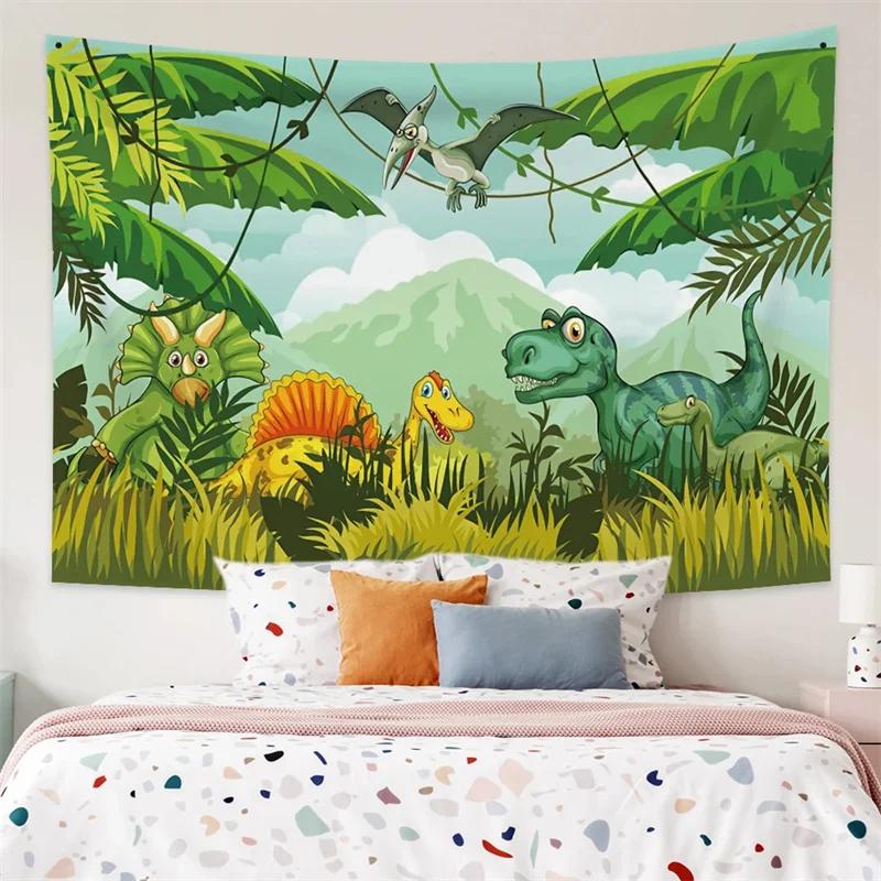Dinosaur Tapestry Wall Hanging Jurassic Wild Ancient Animal Wall Backdrop for Child Boys Girls Dinosaur Party Bedroom Dorm Decor