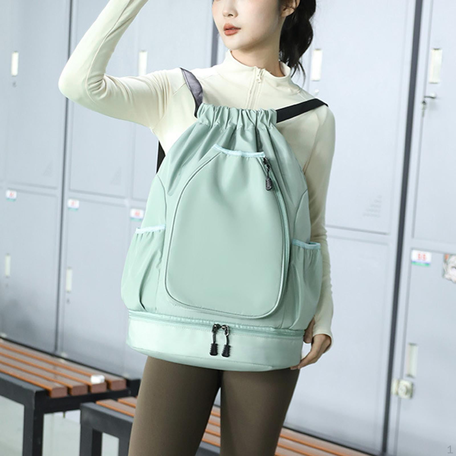 

Tennis Backpack Badminton Racquet Bag Portable Water Resistant Racket with Shoe зелений