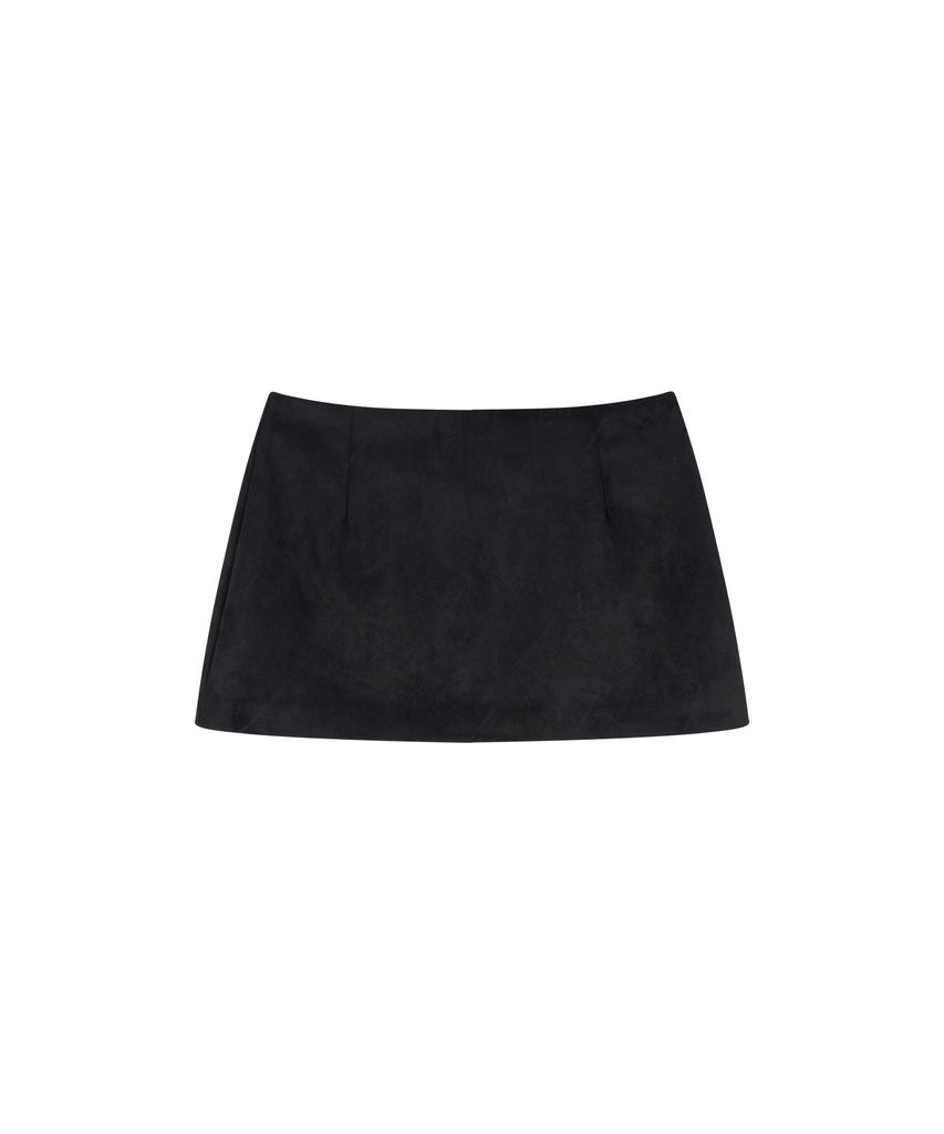 Wongker Suede Mini Skirt Black