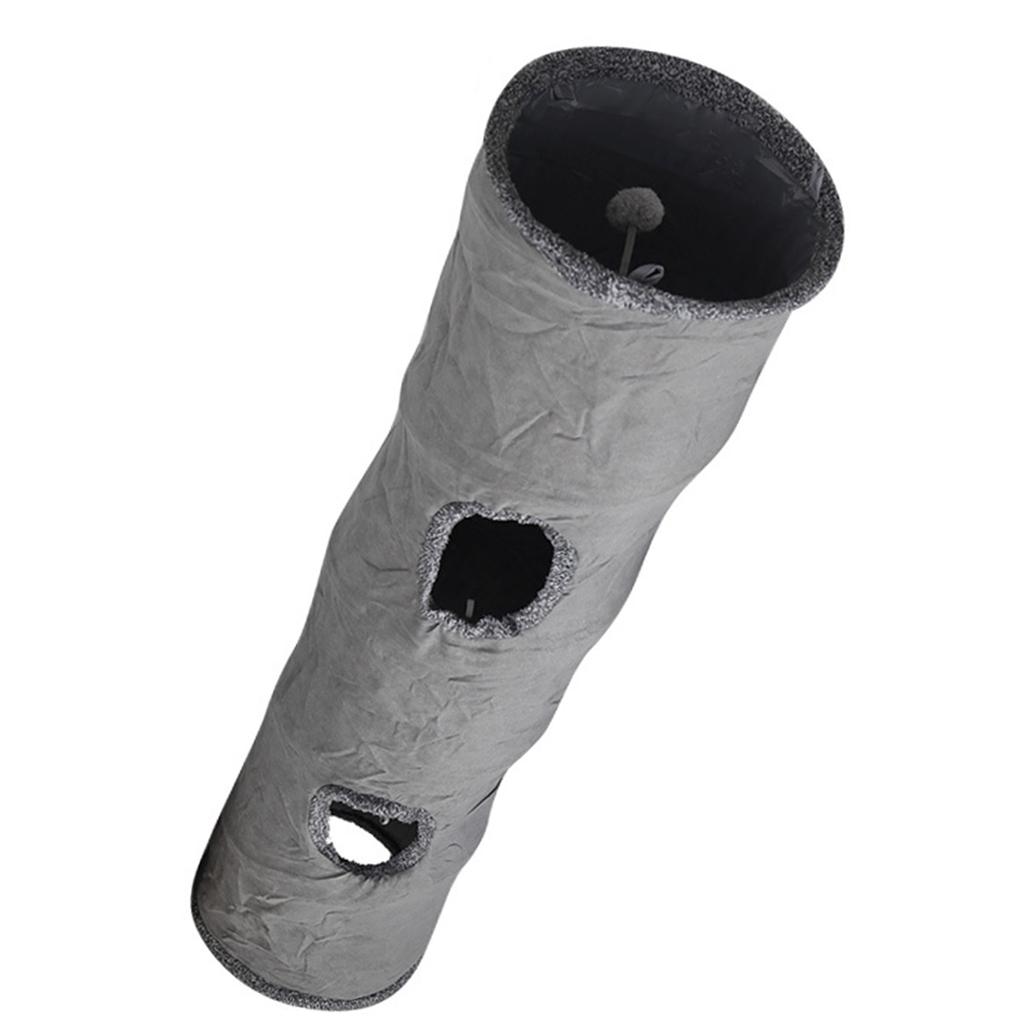 Collapsible Cat Tunnel Spring Tube Canes Tunnels Plush Foldable Toy Relieve Boredom for Indoor Kitten Rabbits Puppies