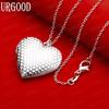 925 Sterling Silver Exquisite Diamond-Patterned Heart Pendant Necklace - Stylish Evening Jewelry