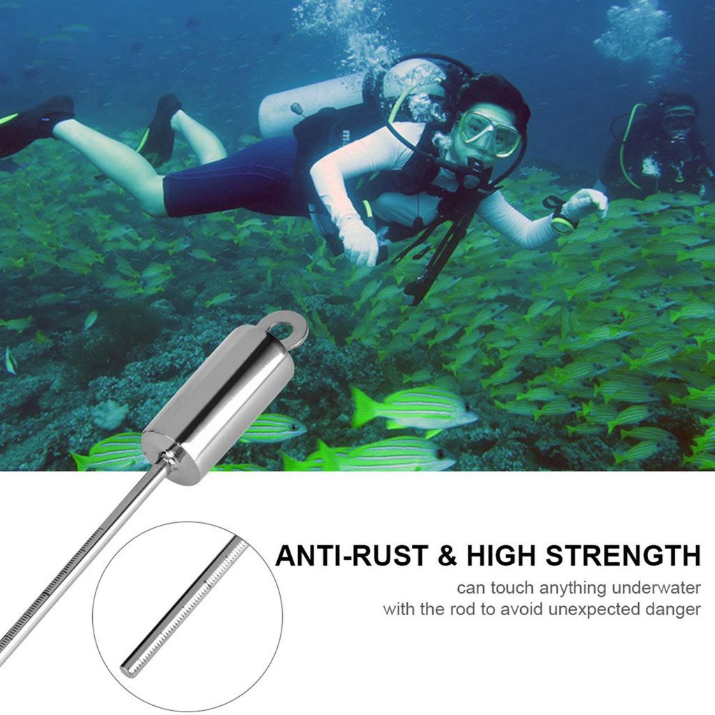Scuba Diving Point Rod Colorful Stainless Steel Diving Noise Maker with Lanyard