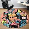 1pc Pug Party Office Round Area Rug,  Mat Suitable ForOffice, Under Office Chairs Bedroom Living Room Home Decor, Room Deco