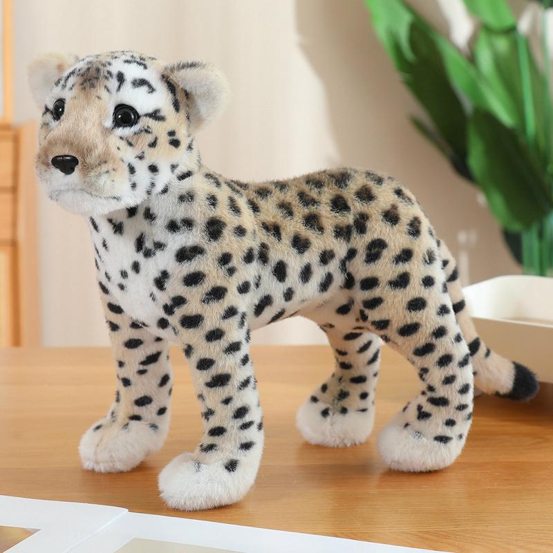 Realistic Beast Plush Toys Cute Wild Tiger Lion Leopard Soft Stuffed Animal Doll Cool Home Decor Kids Gift