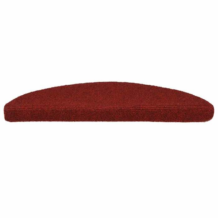 VidaXL Tapis d'escalier autocollants 15 pièces 56 x 17 x 3 cm Rouge bordeaux Demi-rond 132694