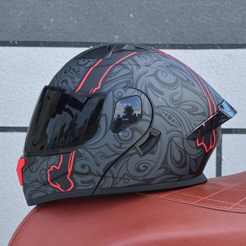 103-ORZ-Motorcycle Helmet, Men's and Women's Open Face Helmet, Dual Mirror, Summer Full Face Helmet, Four Seasons