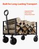 VEVOR Collapsible Wagon Carts, 120L & 225LBS Folding Wagons with All-Terrain Wheels, Heavy Duty Outdoor Utility Cart with Adjustable Handle