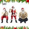Small Shelf Ornaments Strong Muscles Santa Claus Ornament, Muscle Lines And Beard Decor, 3D Printed Funny Fun Fitness Themed Gifts Christmas