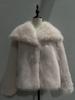 Spot European and American winter lazy wind large lapel artificial fur fox fur coat coat short