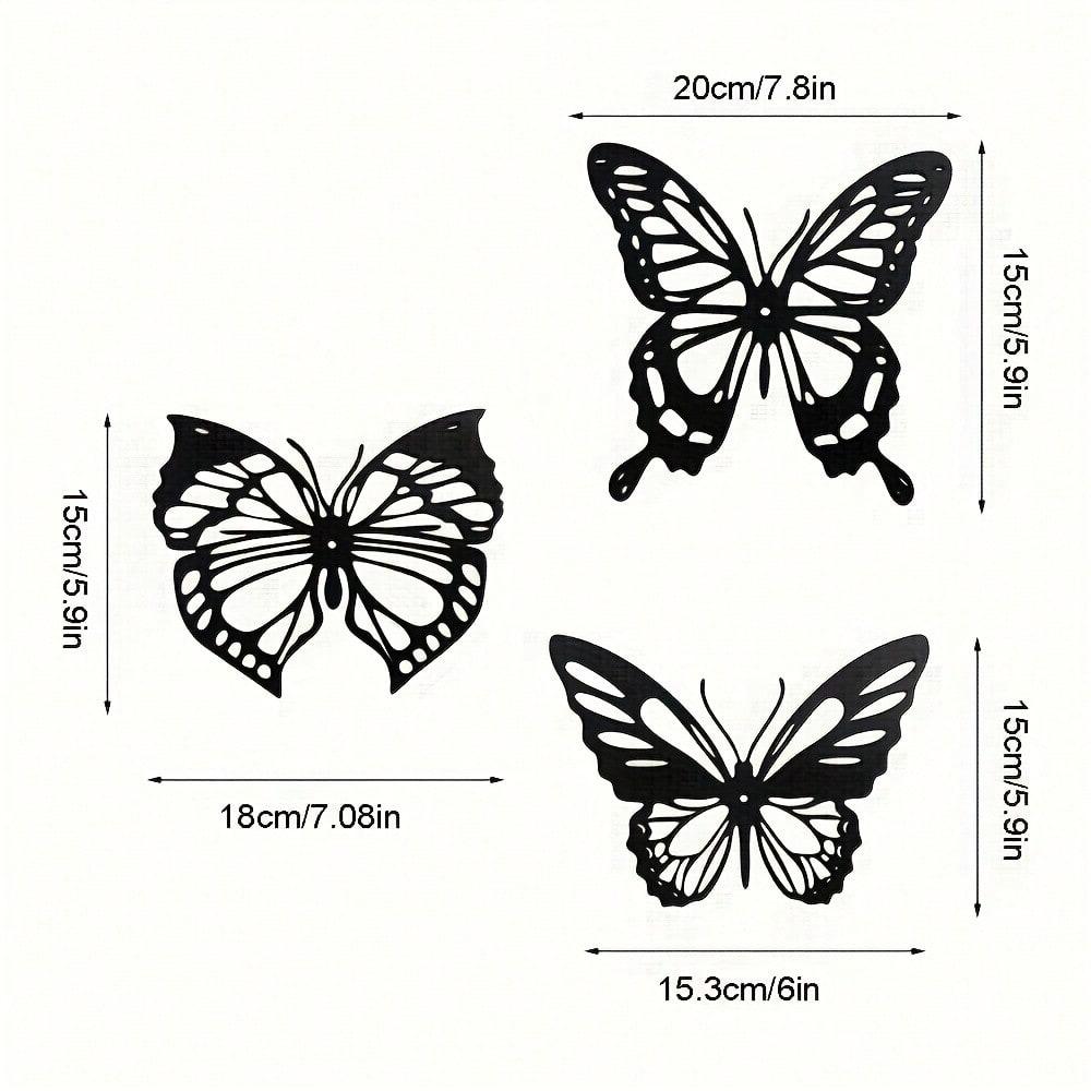 

Butterfly Wall Art Set Metal Wall Decor for Garden Patio Living Room Balcony Gift 16x20