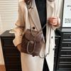 Trendy Retro Suede Shoulder Bag For Women 2023 Fall Winter Stylish Crossbody Bag