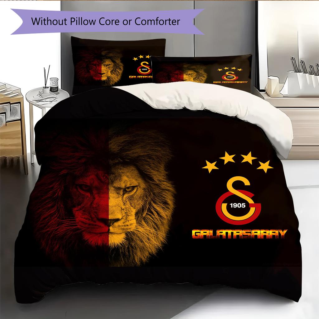 Galatasaray FC Pattern Bedding Home Decoration Birthday & Festival Gift (1 * Duvet Cover + 2 * Pillowcase, Without Core)