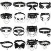 Diezi Different Style Fashion Punk Men Torques Necklace Gothic Pu Leather Choker Collar Necklace Women Body Chain Jewelry
