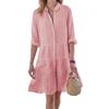 Women's Striped Shirt Dress - Autumn Long Sleeve