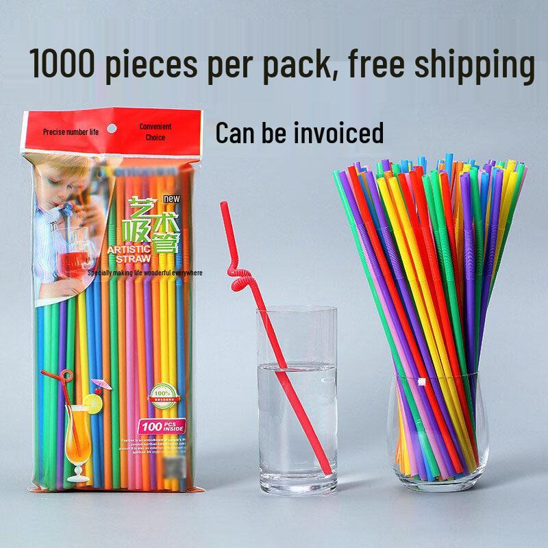 ZISIZ Colorful Disposable Art Straws