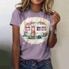 Summer Cartoon Car 3D Printed T-shirts Street Casual Fashion Short Sleeved Round Neck Women's T-shirts