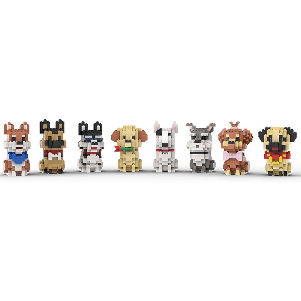 SEMKY Micro Mini Blocks Dog Series Pets Dog 8 in 1 Animal Model Set,(1616Pieces) -Building and Pet Toys Gifts for Kid and Adult
