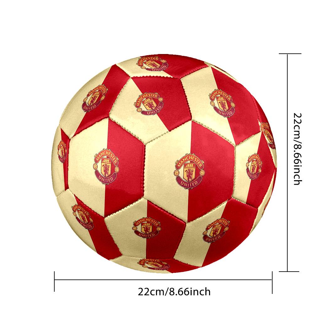 MUFC posterSoccer Ball Colorful All Ages Machine Stitched PVC Competition Ready Durable High-Bounce