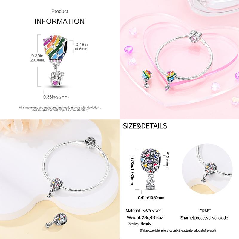 Fit Pan Original Bracelets Copper House Astronaut Puzzle Colorful Air Balloon Charms Beads Diy Fine Jewelry