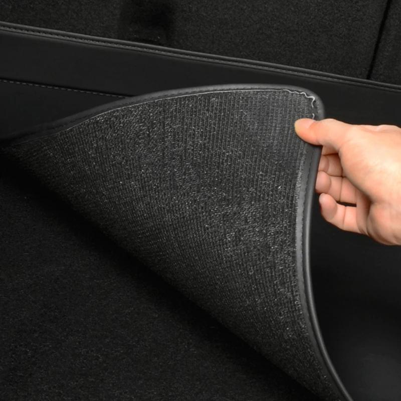 Leather Trunk Mats For Tesla Model Y Model 3 Highland Rear Trunk Protector Pad All Weather Split Dog Liner Pet Mat Anti-kick Pad