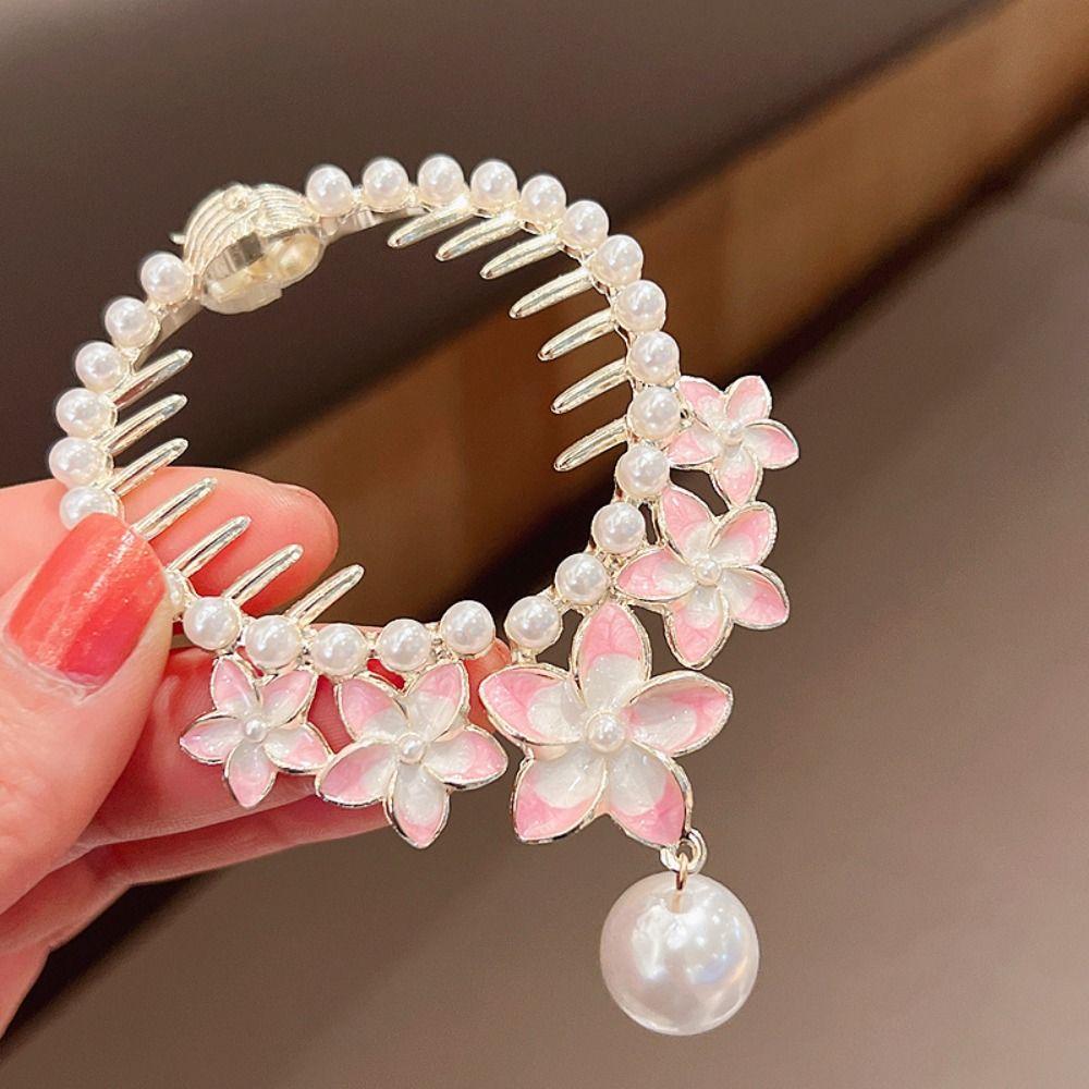 Hair Bun Fixed Clip Korean Style Ponytail Buckle Flower Women Hair Claw Butterfly Pearl Hair Clip