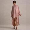 Elegant Women's Long Sleeve High Neck Pleated Dress