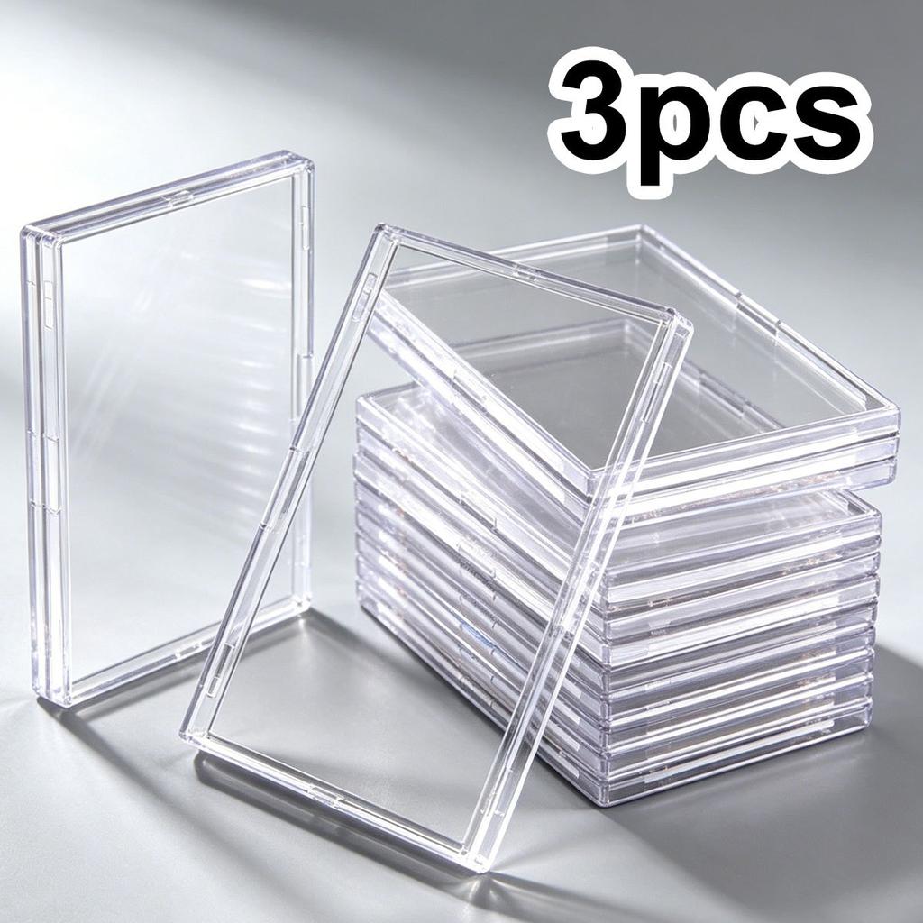 3pcs Clear Hard Acrylic Toploader Card Protectors - Rigid Sleeves for TCG, MtG, Yu-Gi-Oh, Baseball & Sports Cards, ZSY