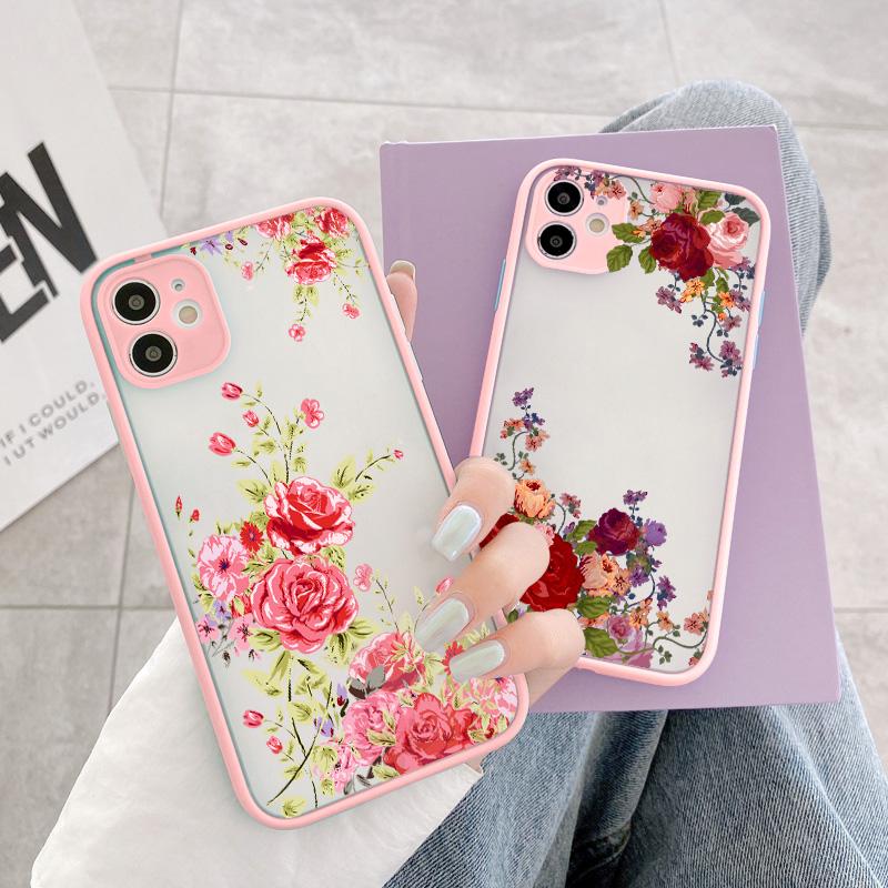 Retro Spring Bloom Flowers Phone Case For iPhone 15 14 7 8 Plus SE2 15 14 12 11 13 Pro Max X XR XS Hard Shockproof Back Cover
